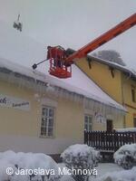 Úklid sněhu na Hukvaldech